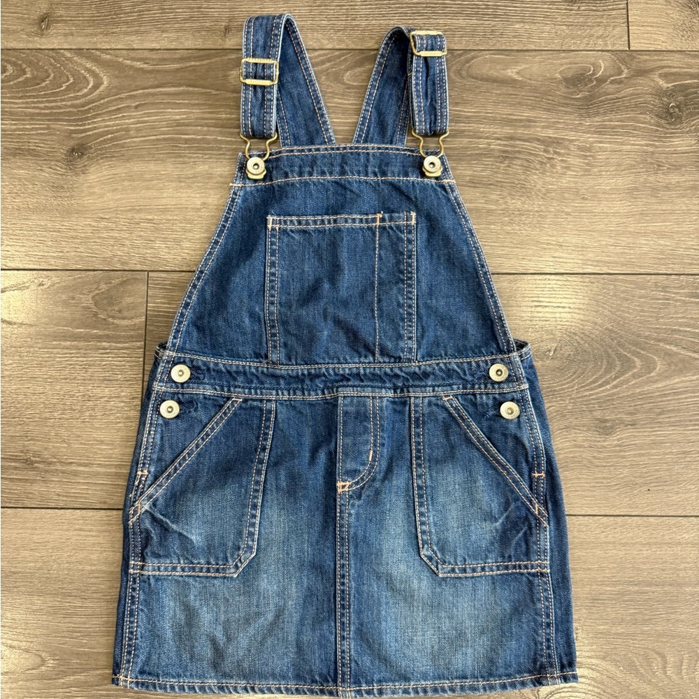 GAP Kids Blue Denim Short Sleeve Overall Dress Size 5